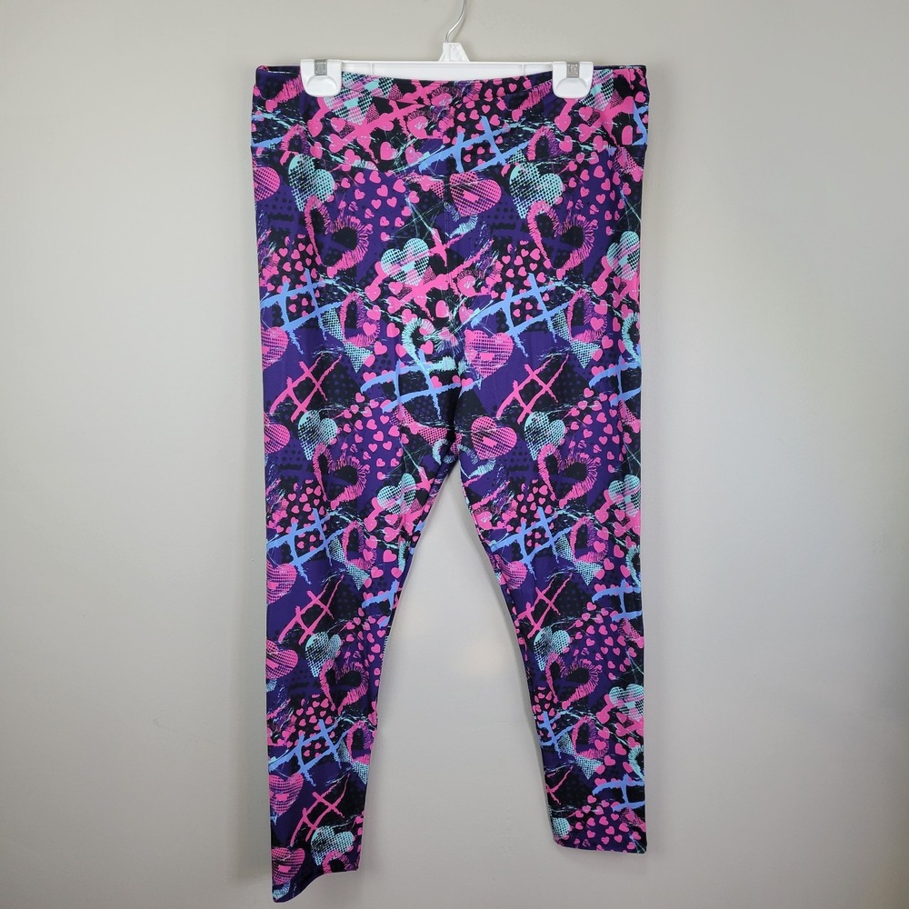 Dren Designs Hearts And Hashtags Polyester Spandex Ankle Leggings Tall And Curvy